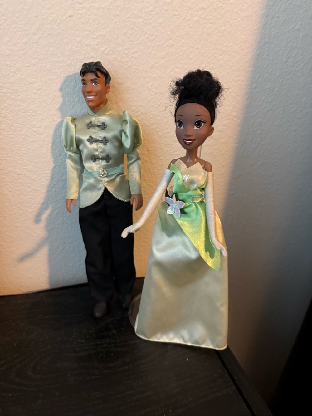 Disney Princess Tiana and Prince Naveen Green Satin Dolls